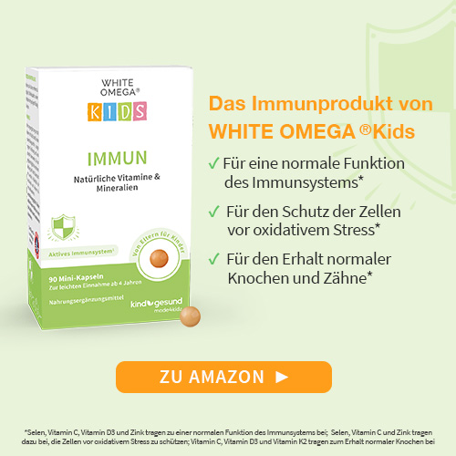 Unsere Empfehlung: White Omega Kids Immun - natürliche Vitamine & Mineralien