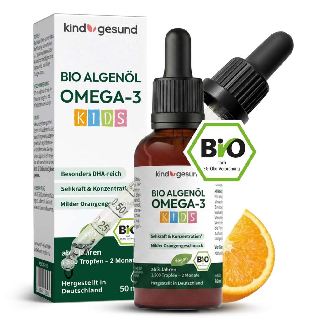 kindgesund Bio Algenoel Omega-3 Tropfen fuer Kinder